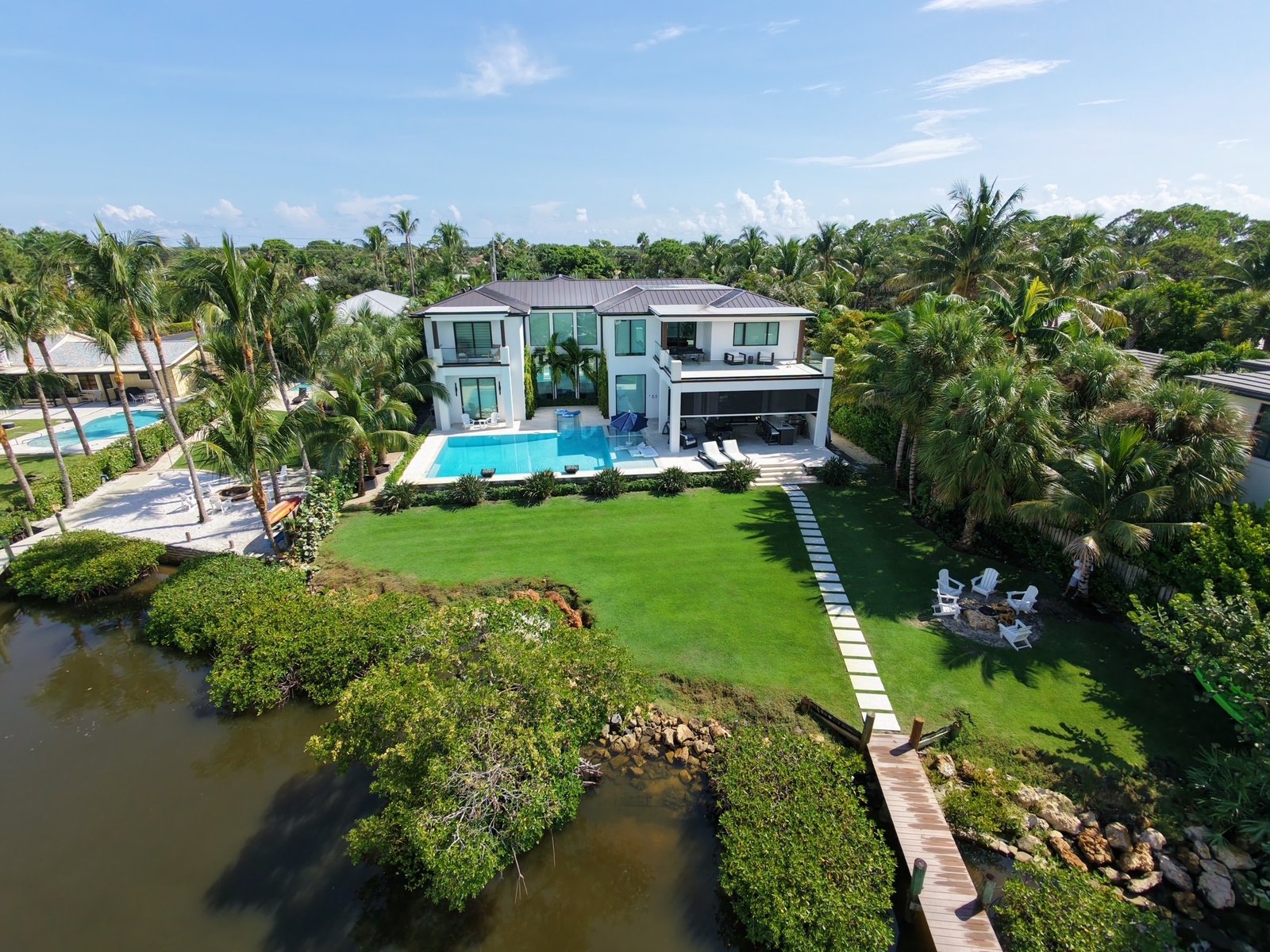 Boat dock and waterfront at the DeLange Residence